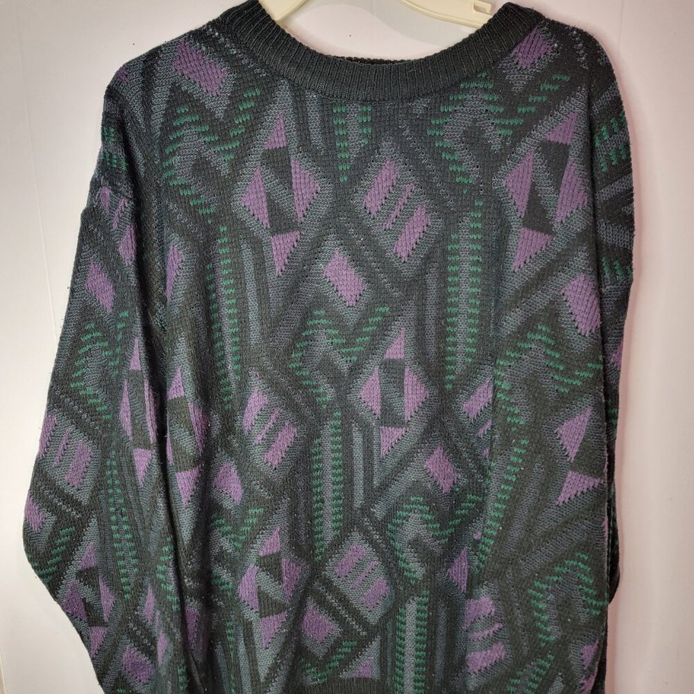 Stefano Man Dark Geometric Sweater
